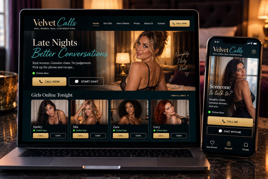 Modern phone sex and adult chat website design